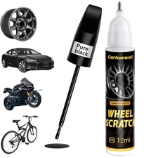 Gloss Black Rim Touch Up Paint Car Wheel Scratch Repair Paint Pen Curb Rash S...