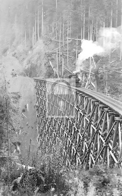 Big Baldi & Bridge 18 Railroad Train Trestle Oregon OR - 11x17 Reprint
