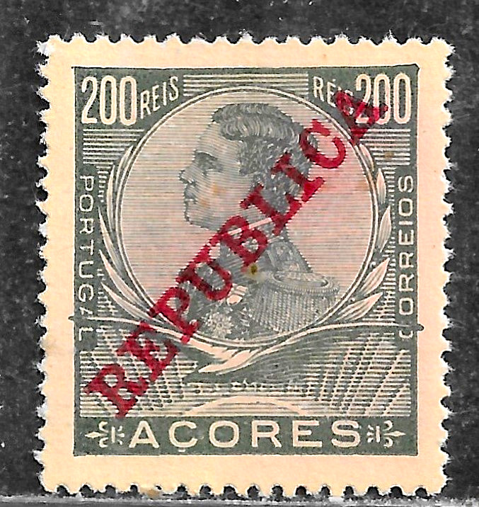 HICK GIRL-  USED PORTUGAL-AZORES STAMP   SC#136  1910  KING MANUEL II   H368