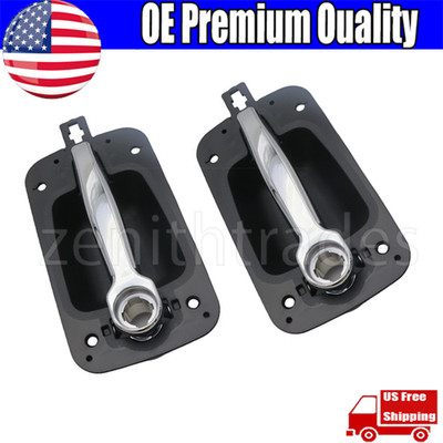 2Pcs Front Black Chrome Exterior Door Handle for International ProStar 2008-2014