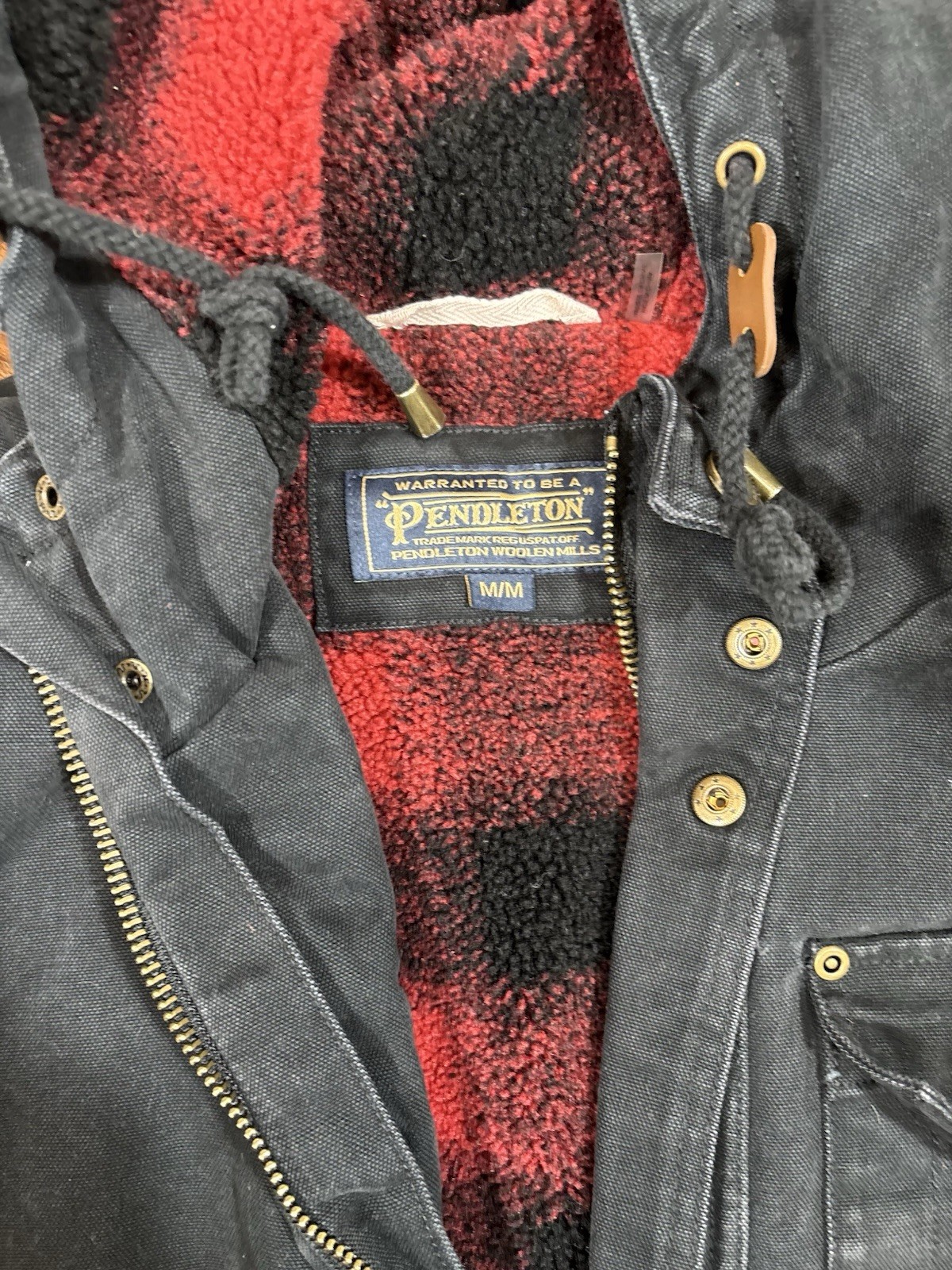 Pendleton Field Jacket Mens Medium Black Chore Co… - image 3