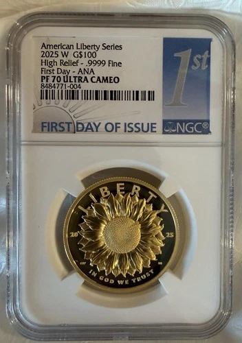 2025 W Gold American Liberty $100 NGC PF70 UC First Day - ANA Label