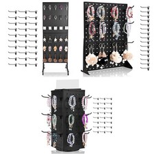 VEVOR Pegboard Display Stand with 15/24/30 Hooks Pegboard Panels Display Black