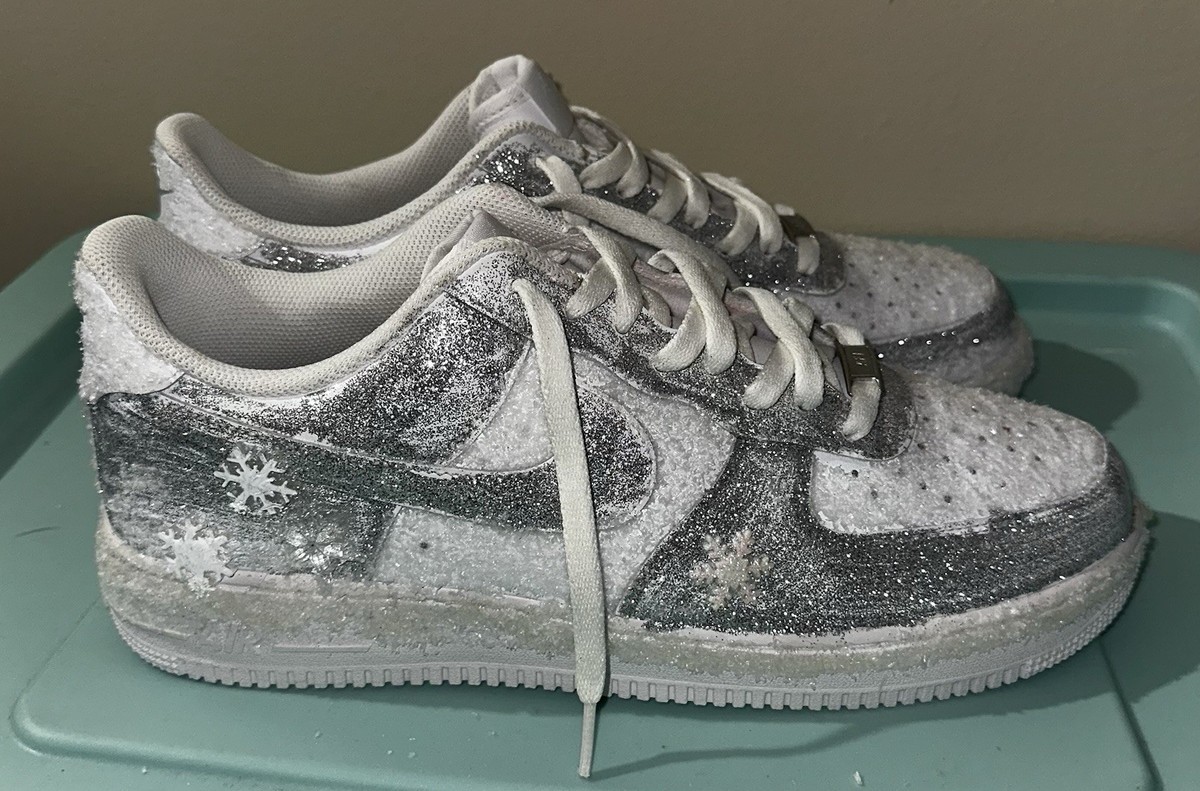 Nike Air Force Custom Snow Flakes Winter Wonderland Collection