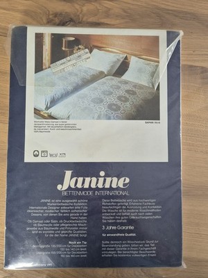 Janine Mako-Brokat Bettwäscheset aus 100% Baumwolle in Weiß Damastmuster.