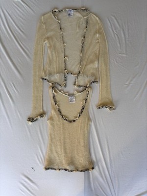 Chanel By Karl Lagerfeld 2005 Cruise Cashmere Knitted Cardigan Top Set