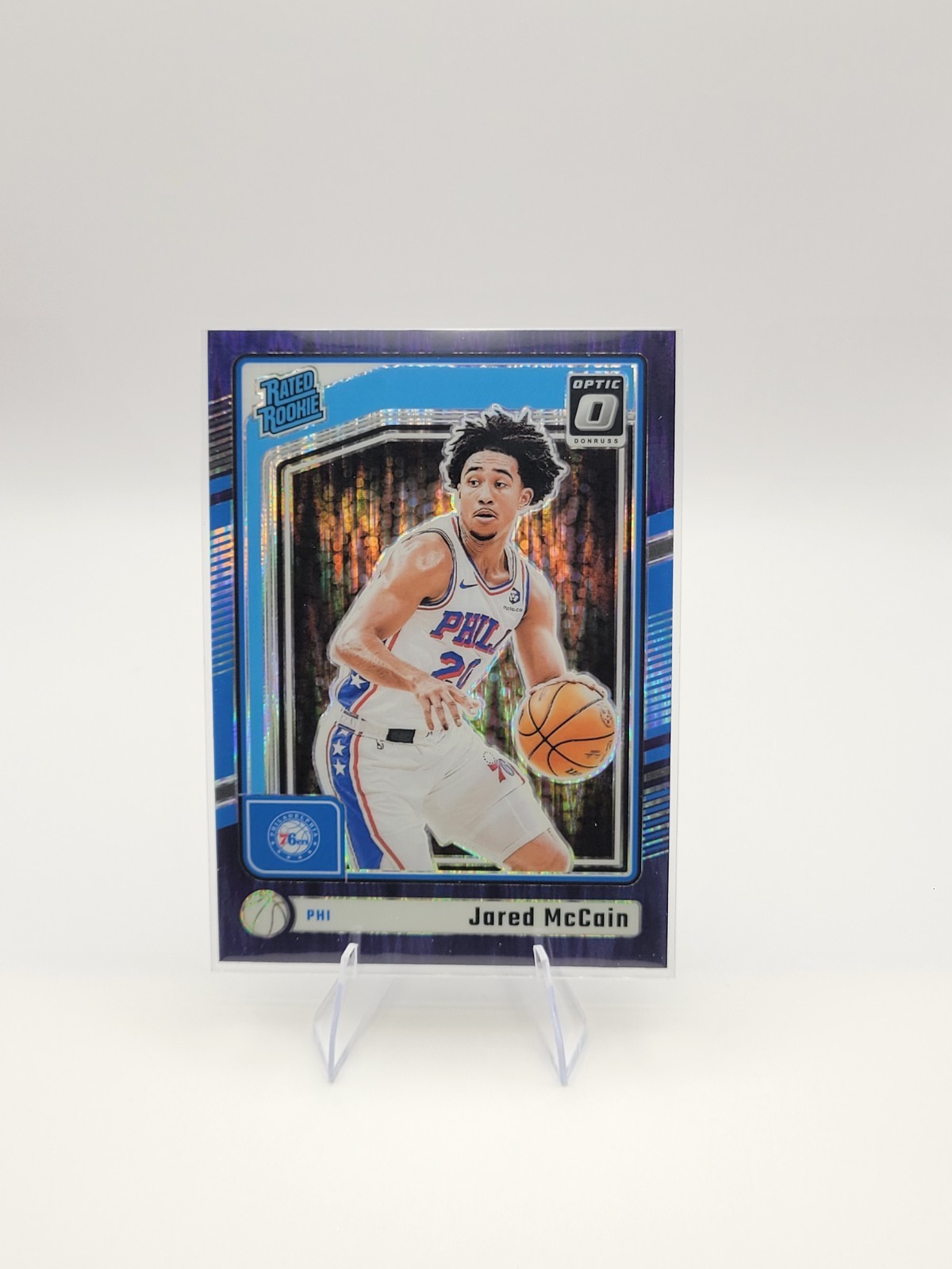 2024-25 Panini Donruss Optic - Rated Rookie Jared McCain #270 Purple Prizm (RC)