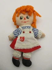 Vintage 6" Raggedy Ann Cloth Rag Doll Knickerbocker Hallmark Toy Yarn Hair Plush