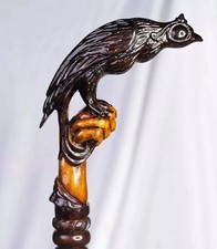 wooden walking stick hand carved eagle wooden walking cane