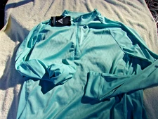 NWT Levelwear polyester Radial pullover, men's L, teal blue