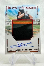 2025 Boys of Summer James Tibbs III Jumbo Material Red Auto 12/49 #JMS-JT Giants