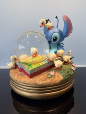 Large Rare Disney Lilo & Stitch Ugly Duckling Reading Book Snow Snowglobe Music