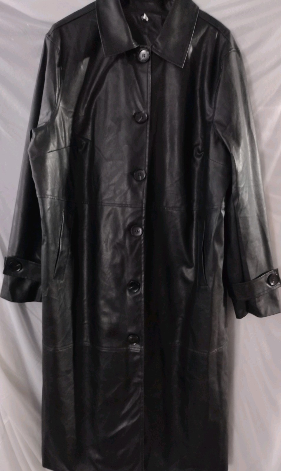 FashionNova Faux Leather Trench Coat Womens Size 1X