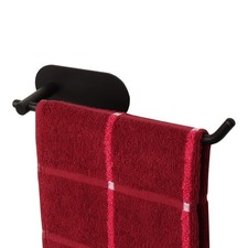 Hand Towel Holder, No Drilling Stick on Wall Towel Bar, 8.35 Inch Matte Black