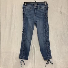 Liverpool Los Angeles Jeans Abby Lace Up Crop 2021 Style LM7691F91 Woman's Sz 6