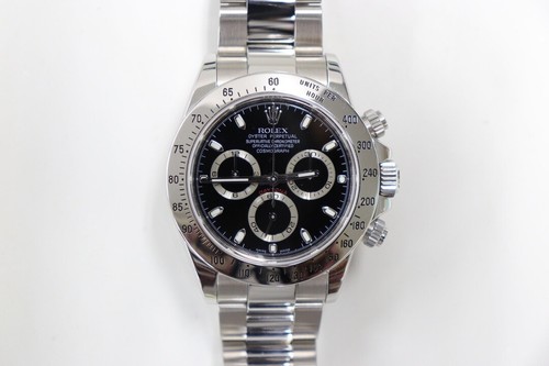 Rolex Daytona 116520 montre automatique homme en acier inoxydable cadran index noir - Photo 7 sur 10