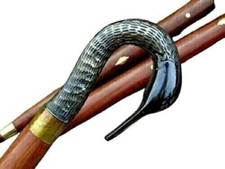 New Vintage Swan Design Head Victorian Designer Brass Wooden Walking stick Cane