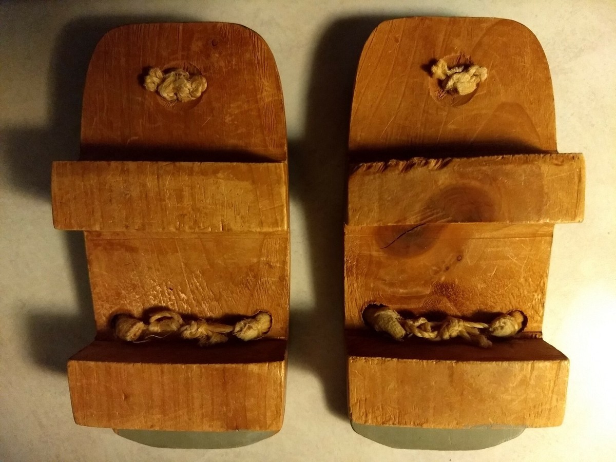Vintage Japanese GETA Blue Lacquered Wood Shoe Circa 1940s | eBay