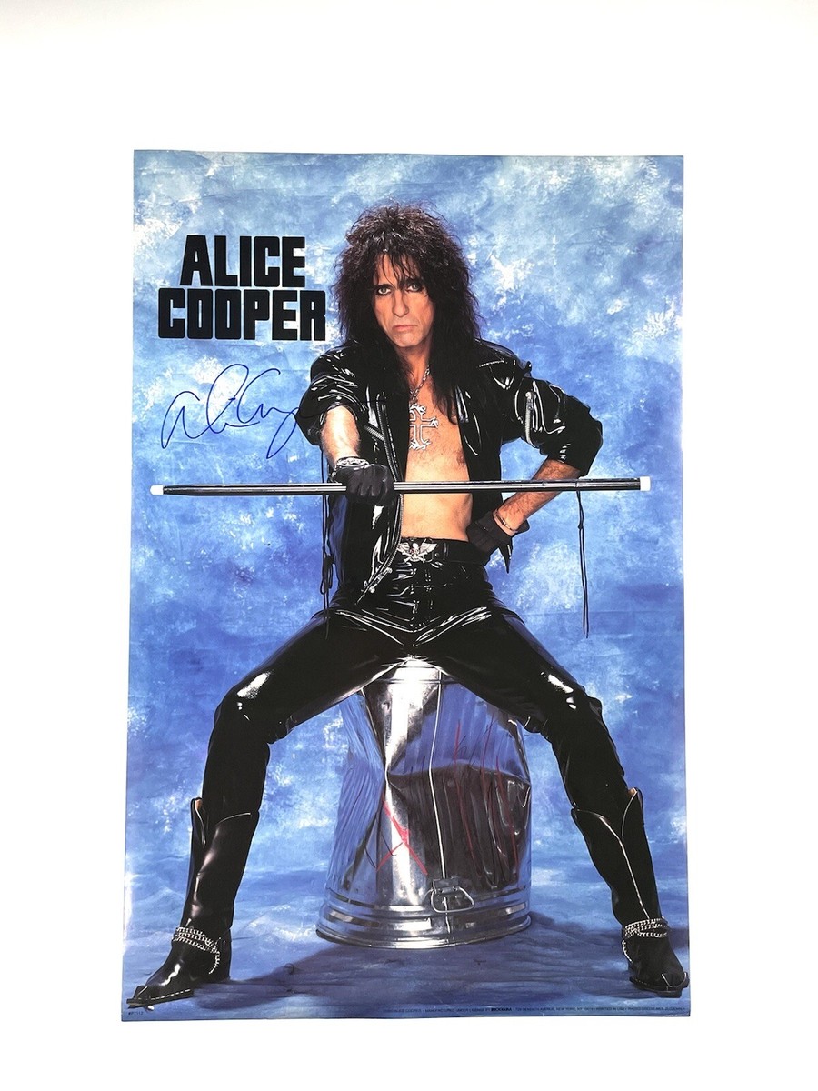 Alice Cooper Rare Authentic Signed Poster Trash 1990 Classic Rock