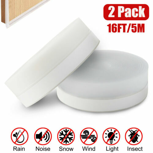 Tira de sello de puerta de 16 pies para limpiar el clima adhesivo ventanas de silicona tapón inferior