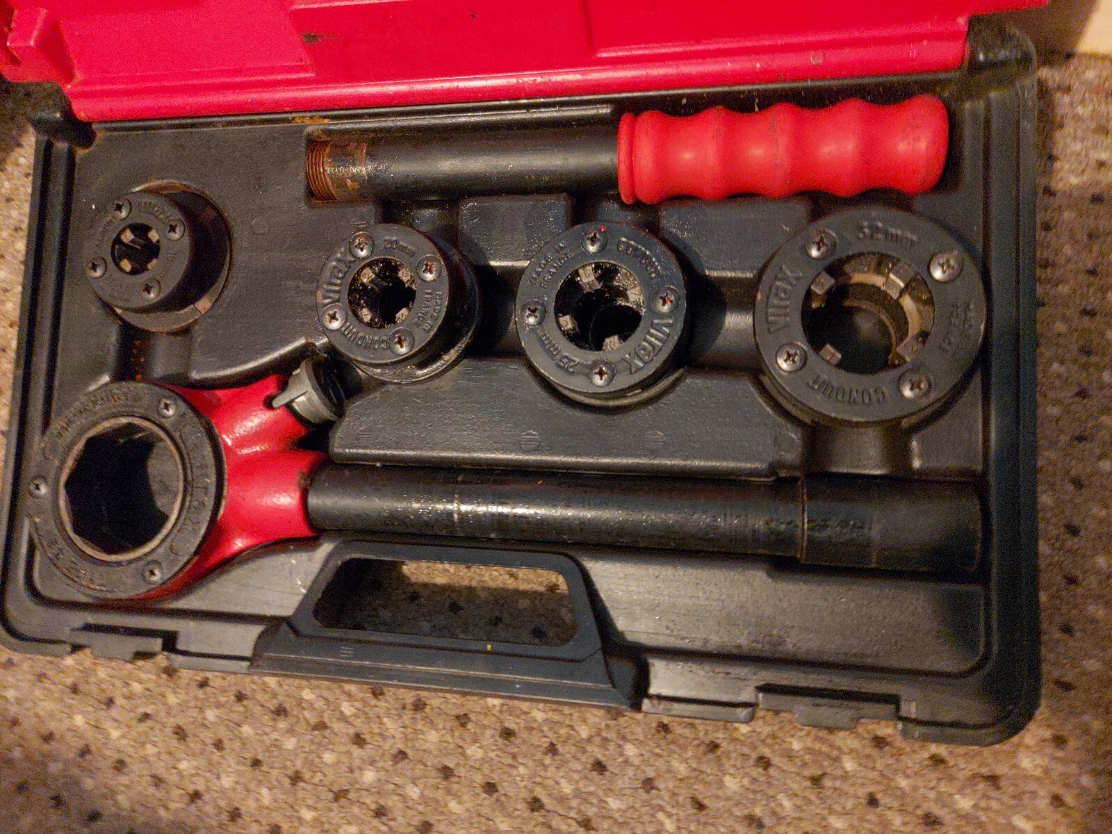 VIRAX 1362 Pipe Threading Ratchet Die Set, BSPT 3/8", 1/2", 3/4", 1