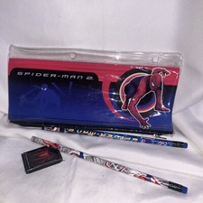 SPIDER-MAN Binder 3 Ring Pencil Pouch Case Pen Holder 2 Pencils 1 Eraser 2004/U2