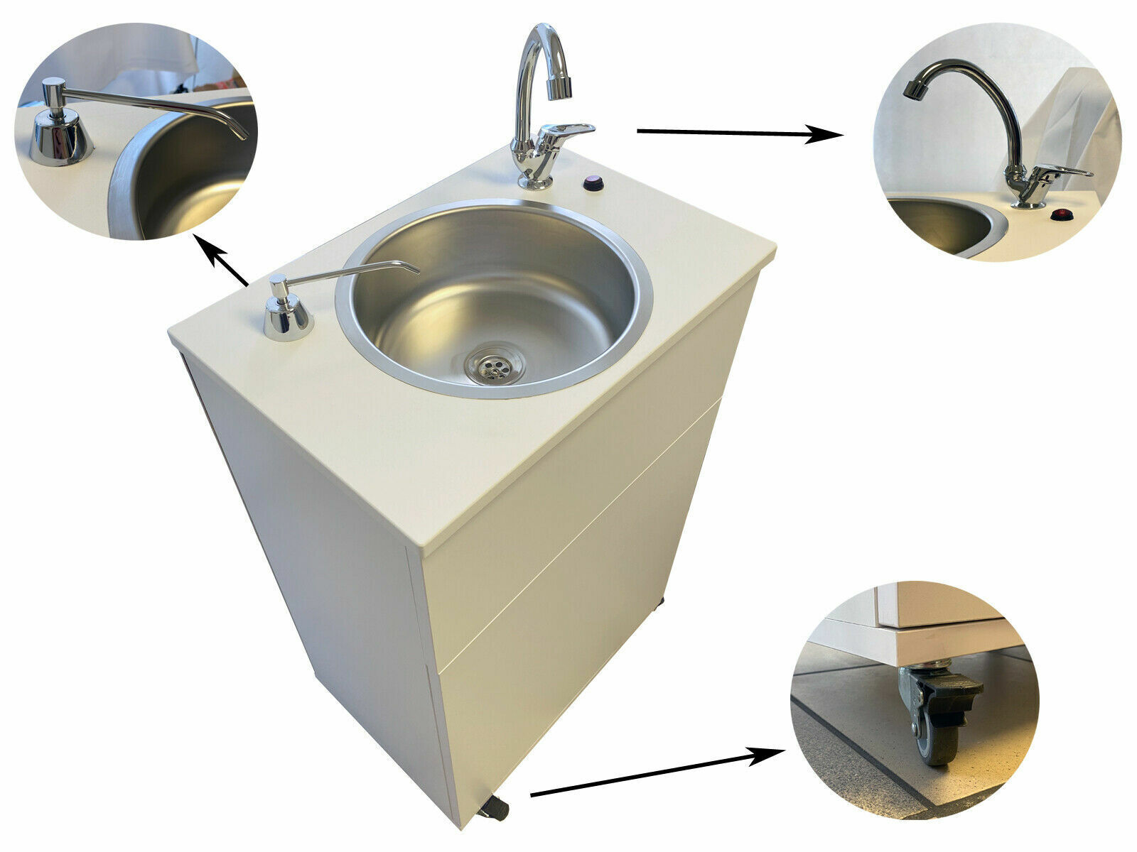 Mobiles Handwaschbecken Spüle Marktstand Imbiss Catering Weihnachtsmarkt
