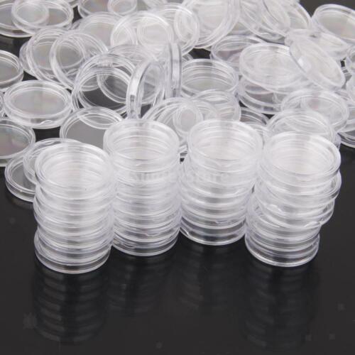 Round Coin Capsules Clear Plastic Coin Capsule Case Holder 100pcs - 35mm - Picture 1 of 8