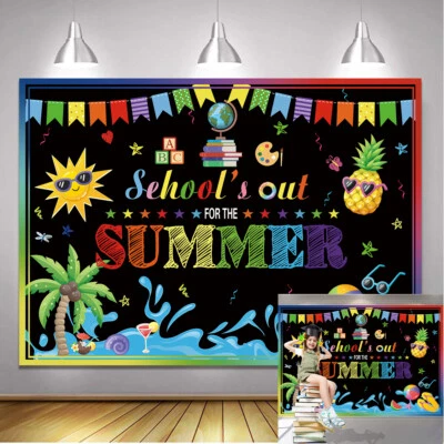 Nero Happy School Fuori per l'Estate Sfondo Studente Decorazione Festa Estate