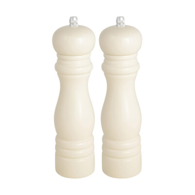 2tlg. Salz- und Pfeffermühle SPICY creme weiß moderne Landhausküche Hamptons