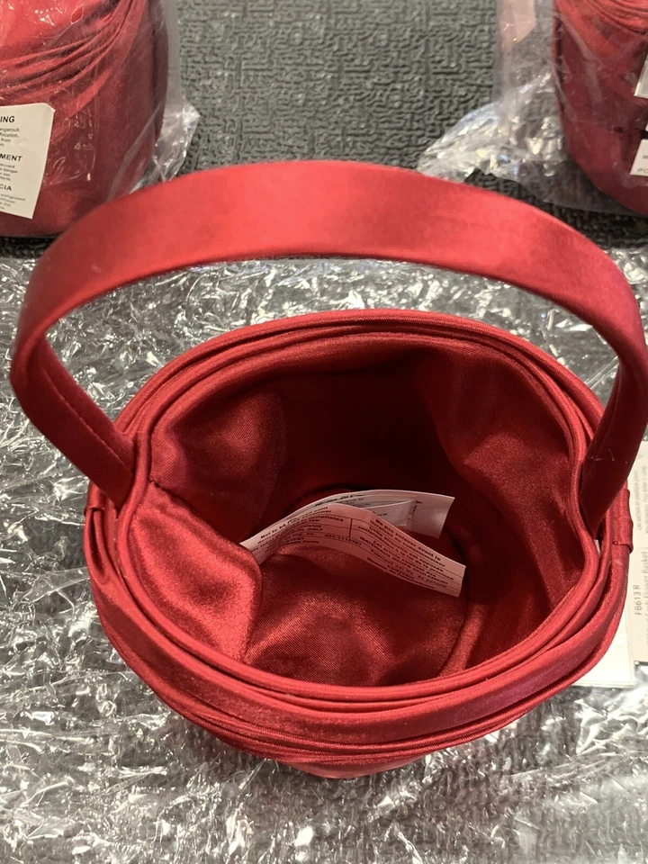 Lillian Rose Boda Novia 7.75" Rojo Satén Faja Flor Cesta FB613-R Foto 4 de 4