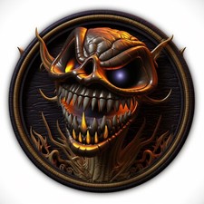 Halloween Demon Patch Iron-on Applique Horror Scary Steampunk Spooky Sci-Fi