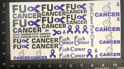 Clear 1:64 Waterslide Decal JDM VW Silverado Cancer Awareness Lavender Ribbon