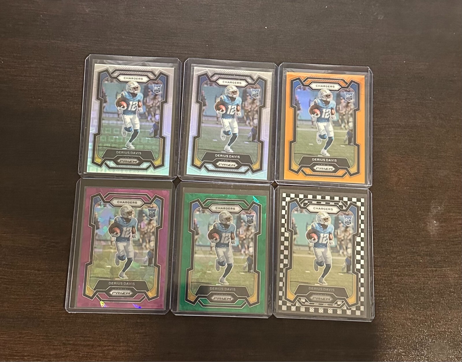 (6) 2023 Panini Prizm Derius Davis RC Lot! SPs, #'d! Nice 6 Card Lot! LA Charger