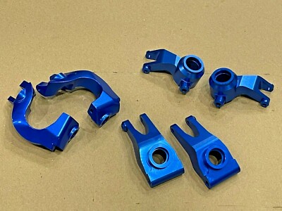 Aluminum Front C Hub + Carrier + Rear Hub Set for Arrma 1/10 VORTEKS 4x4 3s Blue