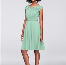 Davids Bridal Bridesmaid Dress Size 4 Mint Color
