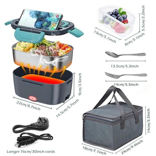 Portable Electric Heating Lunch Box 12V 24V Bento Travel Food Heater Car Plug UK - Picture 11 of 16