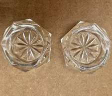 Antique 2 EAPG Hexagonal Star Open Salt Cellars 2 1/4”W