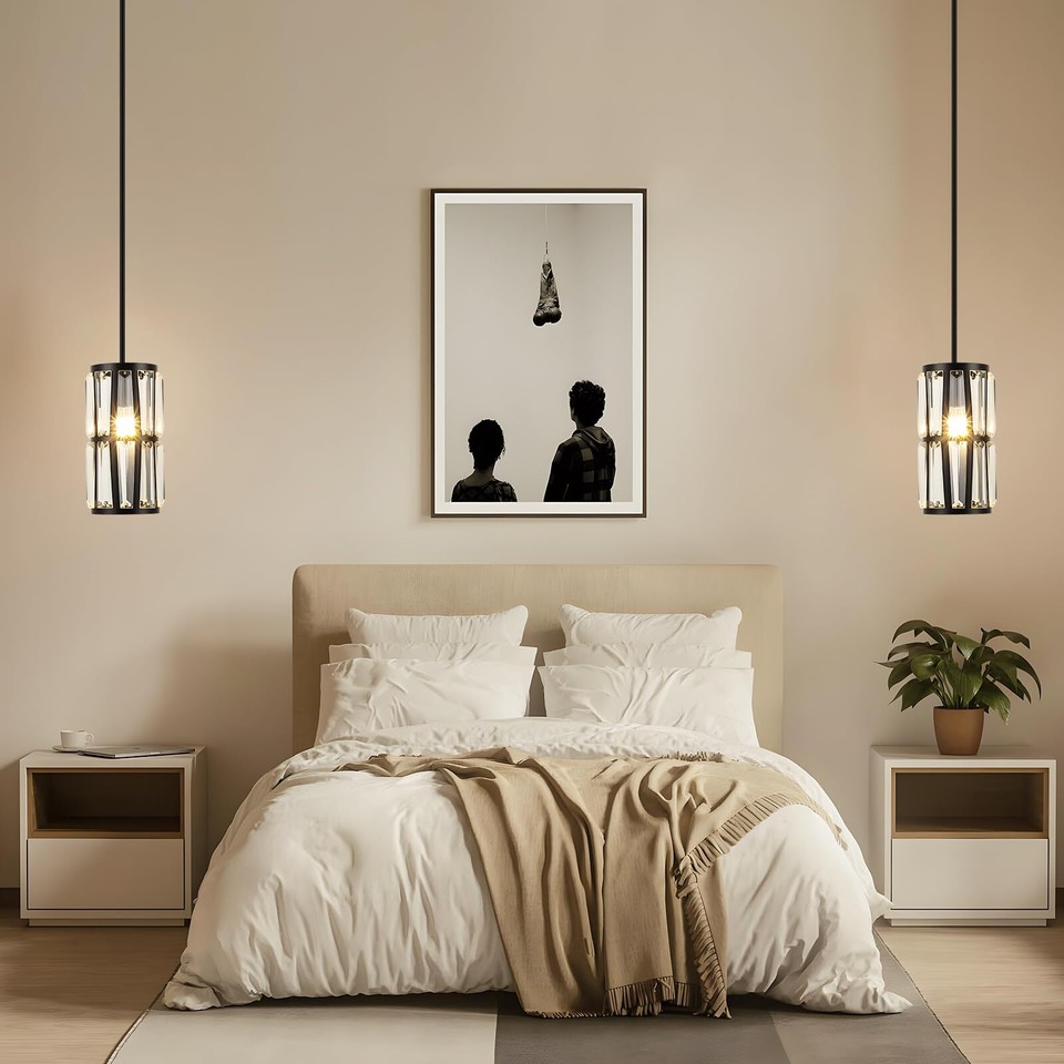 WILON Black Pendant Lights for Kitchen Island Modern Pendant Lighting