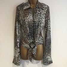 Ladies Jacket Size 12 Beige Grey Black Joseph Ribkoff Bnwot Animal Print Stretch