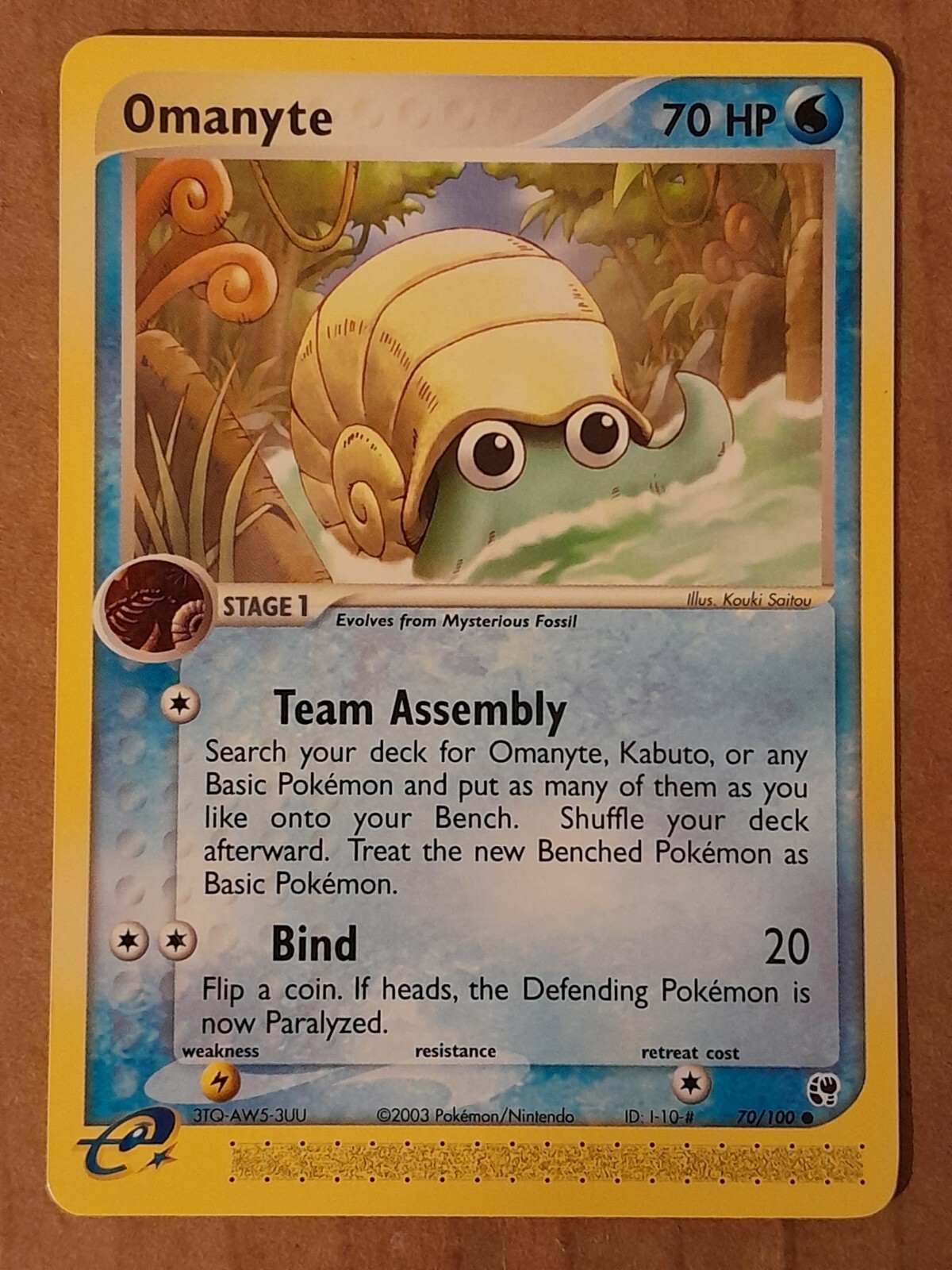 Pokemon Omanyte 70/100 Ex Sandstorm NM See Picture
