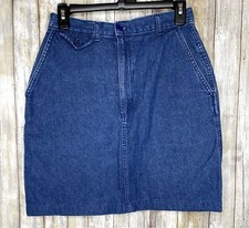 Ralph Lauren Polo Jeans Dark Denim Blue Jean Straight Knee Skirt Women s 6