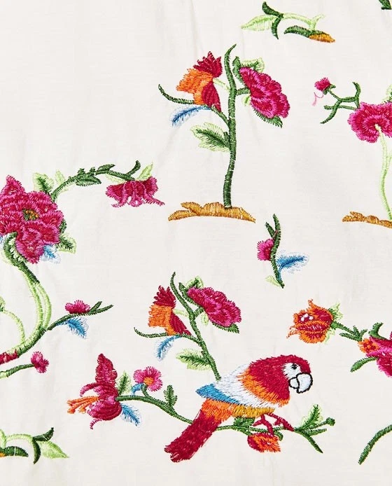 OFF WHITE abito donna zara avorio ecrù bianco sporco ricamato floreale taglia XS prezzo di listino 59 99