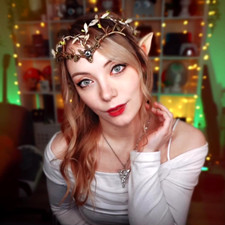 MOSTORY Elf Ears with Green Woodland Antler Crown Set