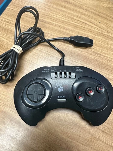 Madcatz Controller For Sega For Sega Genesis Vintage Black Gamepad YHS349