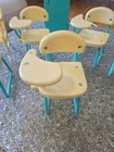 Vintage Barbie School Desk Chairs Lot Of 5 + Rocking Chair And Locker As Is — photo 3