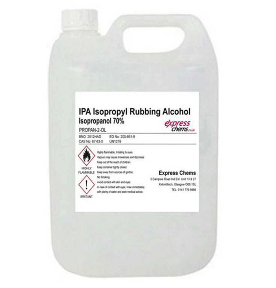 EXPRESS CHEMS 5 Litre (5L) Isopropyl Rubbing Alcohol 70% IPA Antiseptic Disinfectant Cleaner