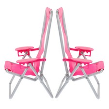 2 Pcs Childrens Recliner Foldable Chairs Outdoor Beach Folding Deck Seaside