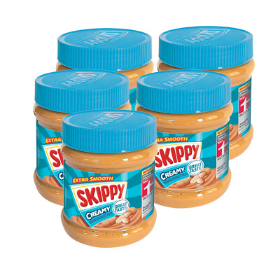 SKIPPY Erdnussbutter 5x ''Creamy'' Peanut Butter Extra Smooth Ohne Palmöl 5x 340g