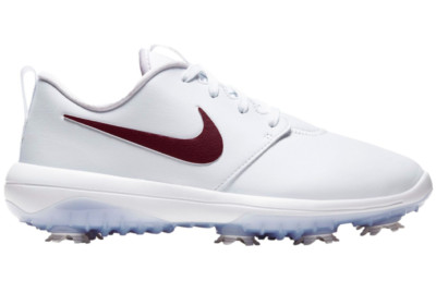 nike roshe burgundy and white